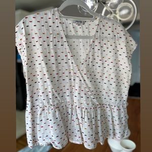 Madewell v-neck peplum blouse